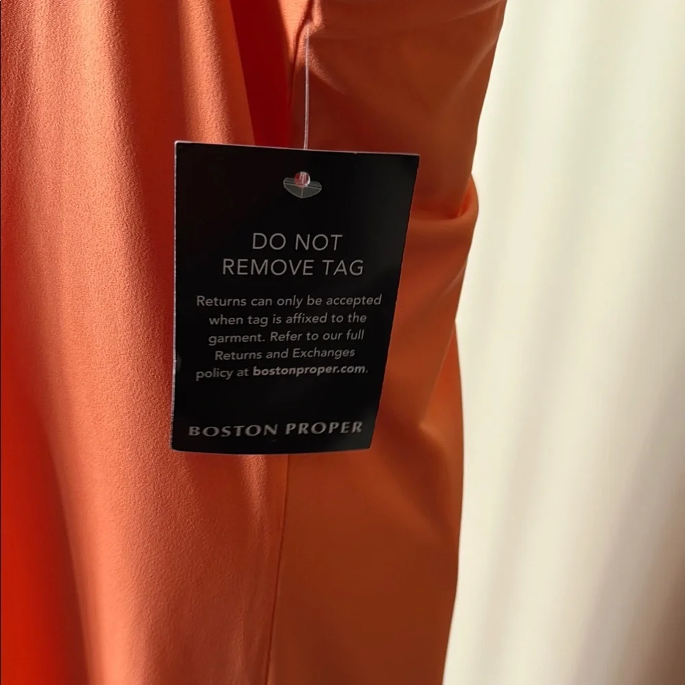 NWT Boston Proper Orange tank Dress with gold hardware - Picture 4 of 8